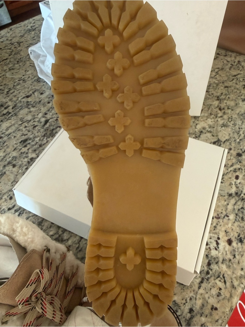 See By Chloé Eileen Tan Suede Lace-Up Sherpa Boots - Picture 9 of 10